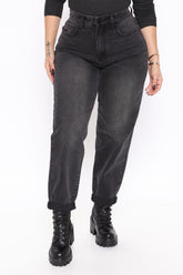 Up Up And Away Balloon Mom Jeans - Black Ins Street